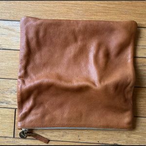 Clare Vivier Tan Foldover clutch
